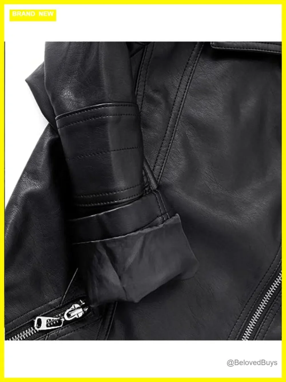 Kids Motorcycle Faux Leather Jacket with Oblique Zipper